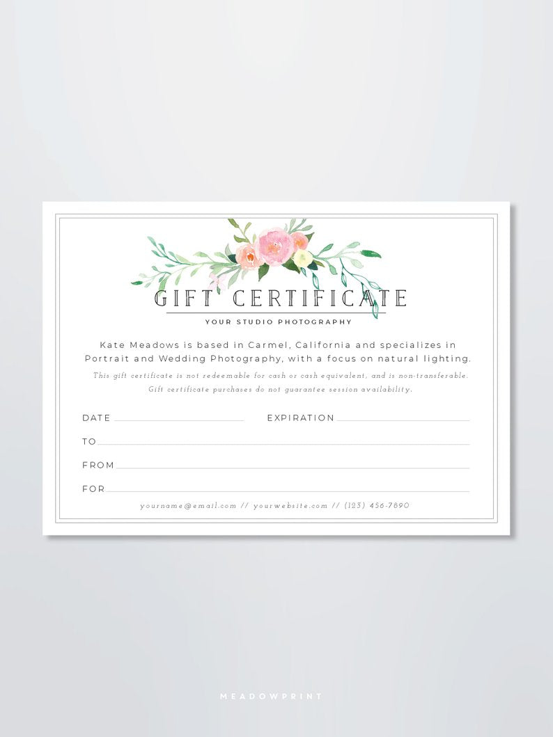 gift certificate templates for mac