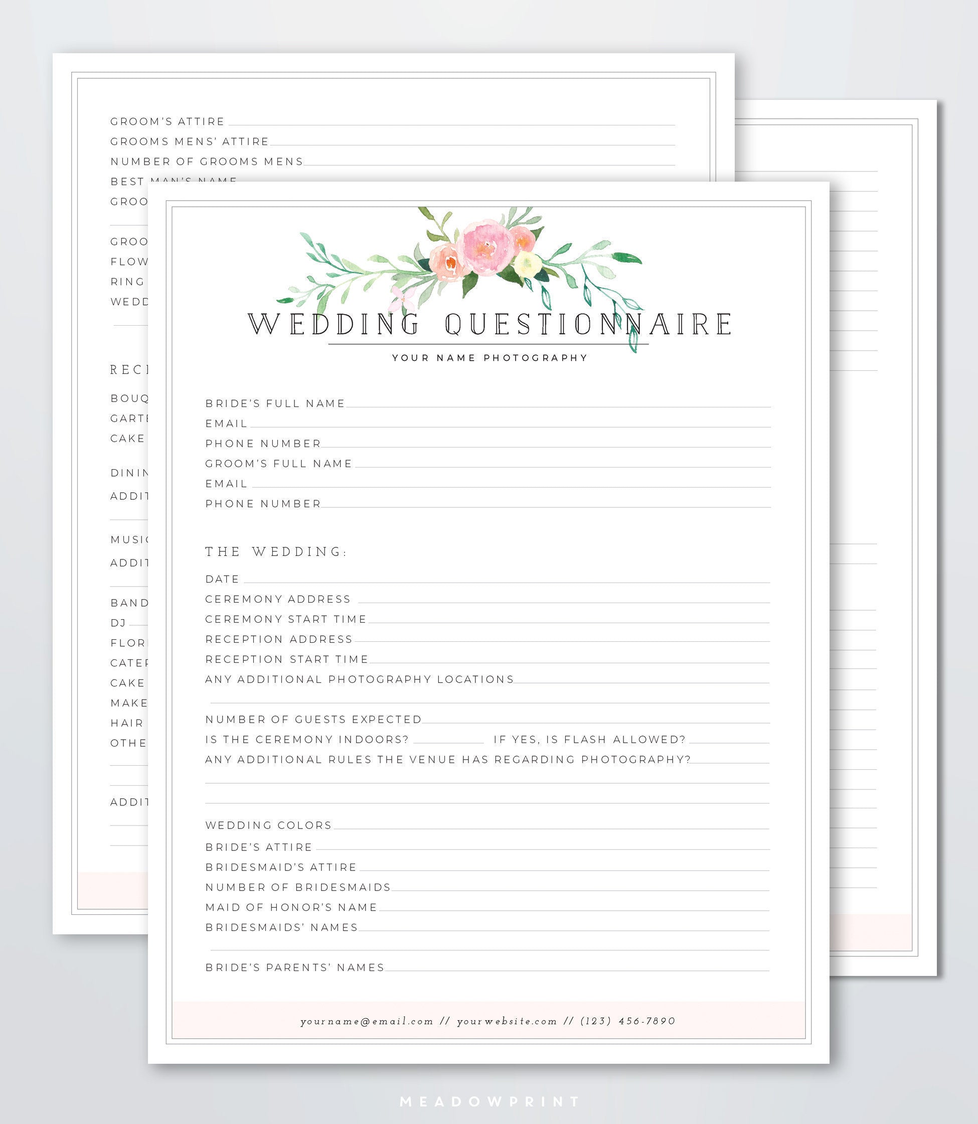 10 Wedding Planning Questionnaire Template Perfect Template Ideas