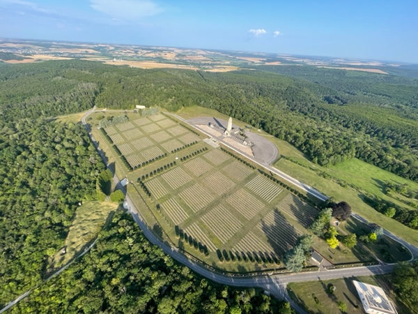 Birdside view of Normandy Beaches Cemetary