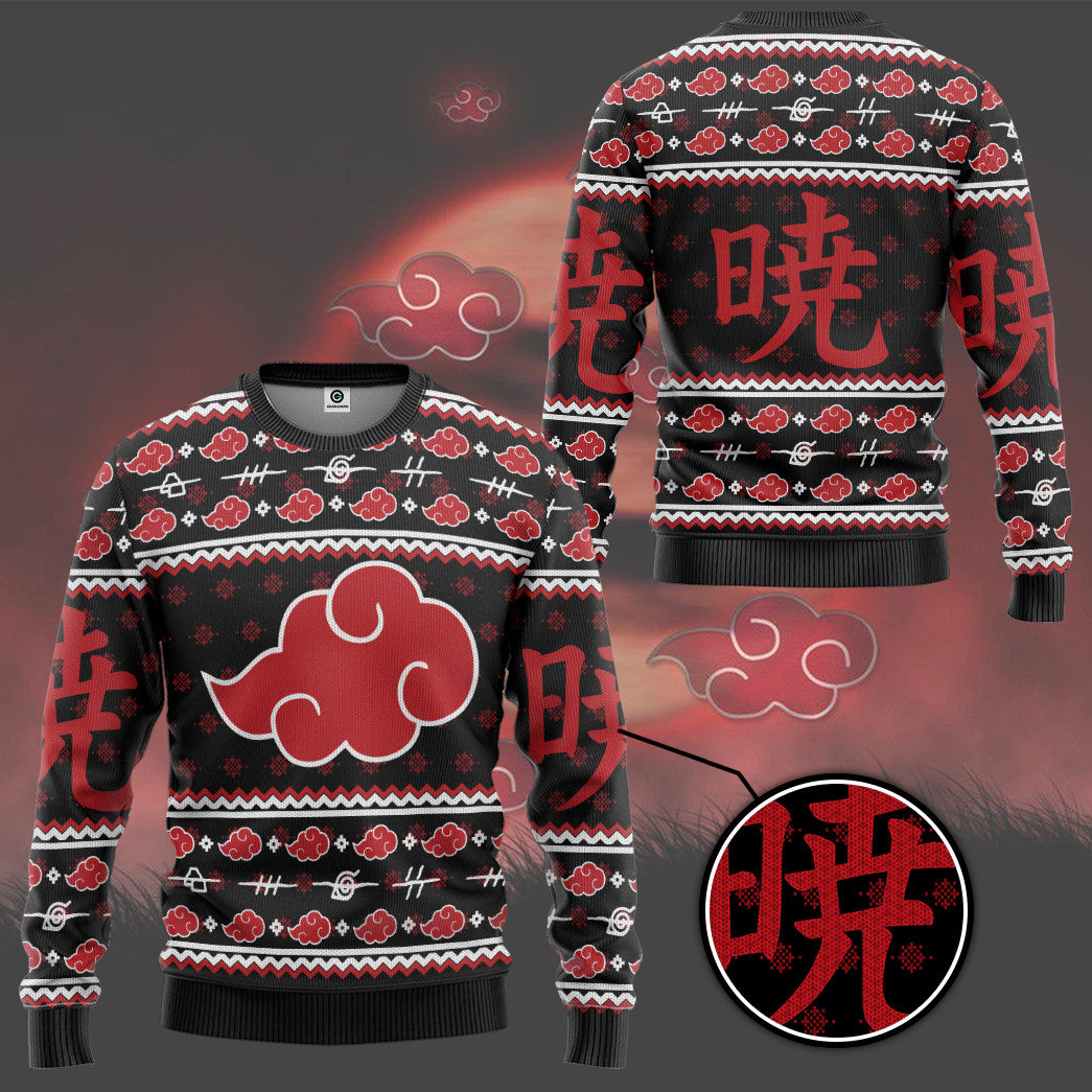 duim vrek Altijd Gearhumans 3D Akatsuki Ugly Christmas Anime Custom Ugly Sweater