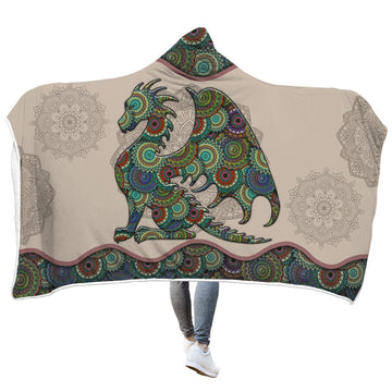 Gearhuman 3D Dragon Mandala Custom Hooded Blanket GW09125 Hooded Blanket M(51''x59'') 