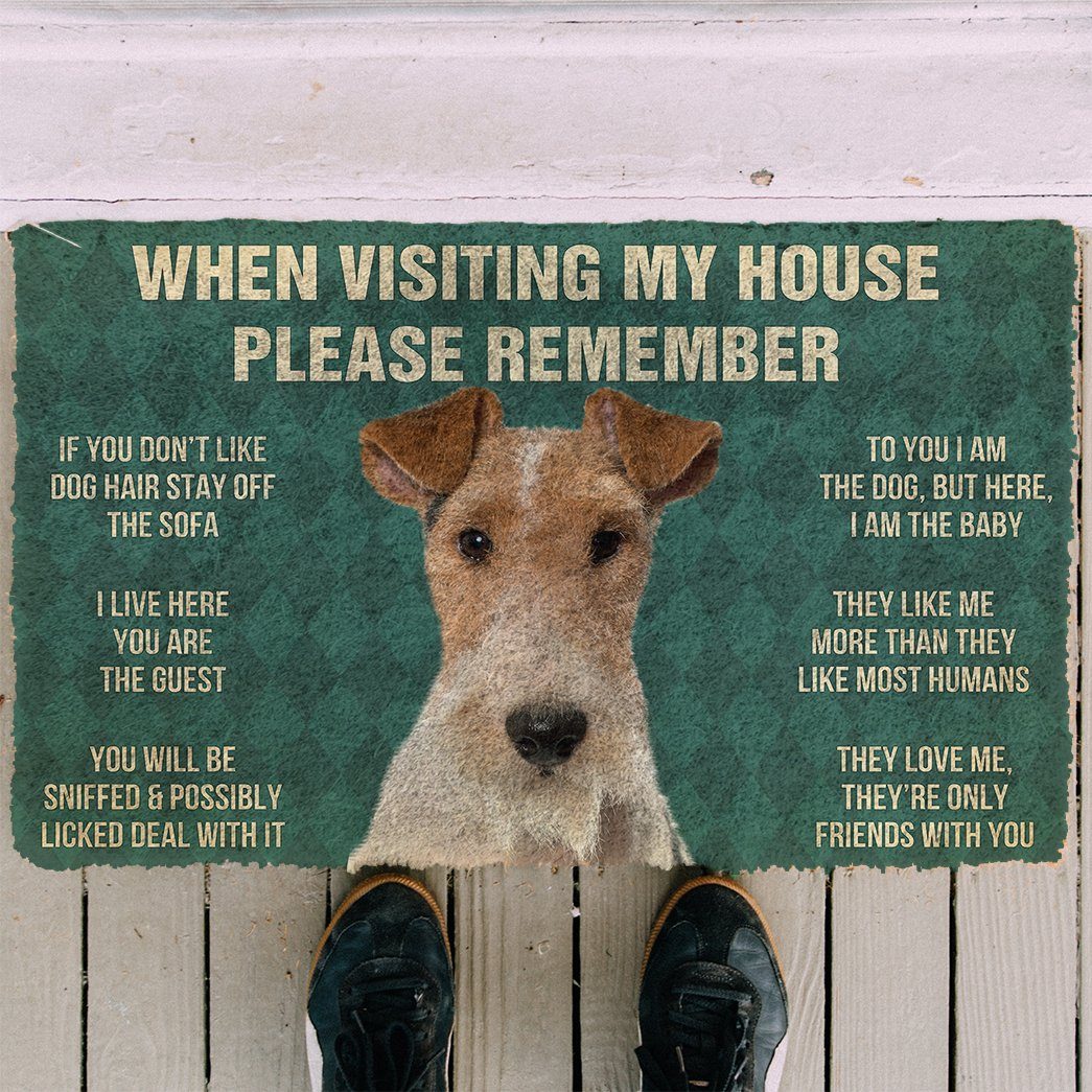 GearHuman 3D Please Remember Fox Terrier Dogs House Rules Doormat GV250119 Doormat