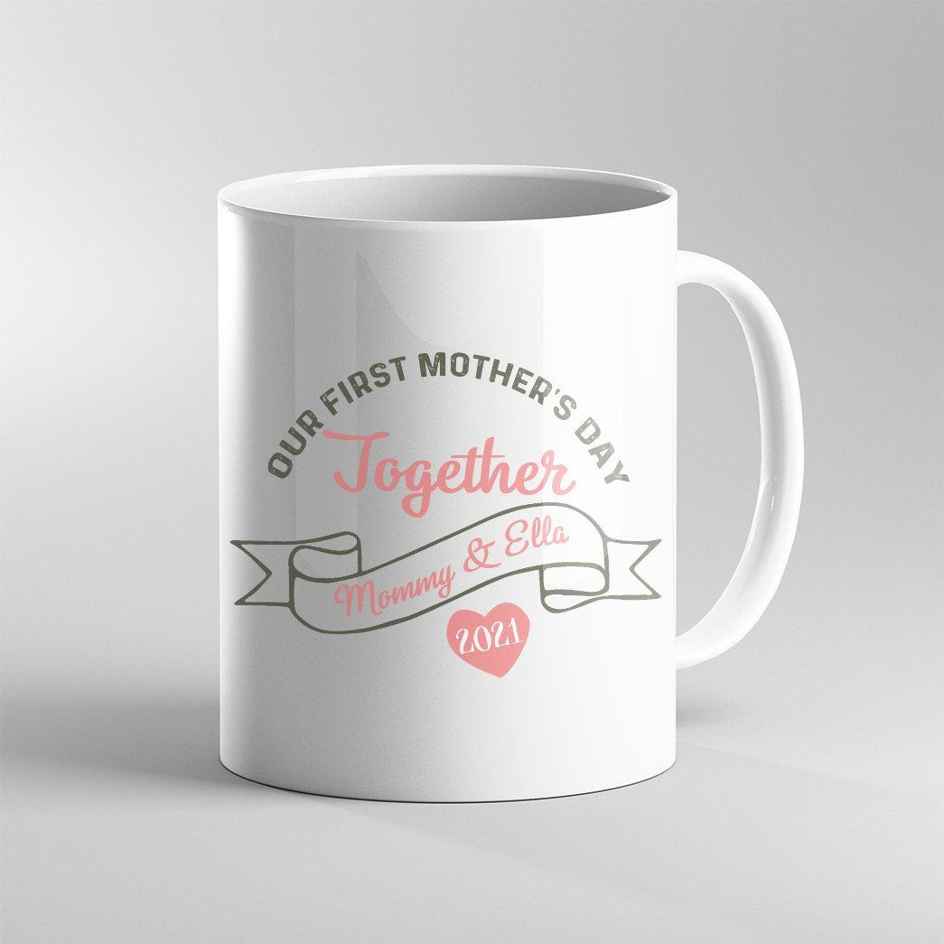 Gearhumans 3D Happy First Mothers Day Custom Name Mug GO150418 Mug 11oz 