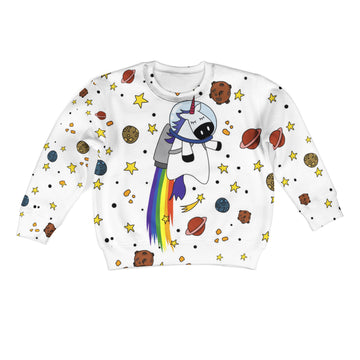 Gearhumans Sitting on the moon with balloon Kid Custom Hoodies T-shirt