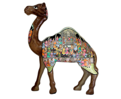 Multicolored paper mache camel