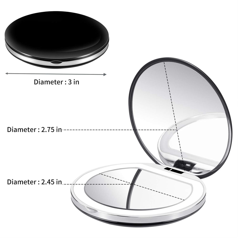 lighted travel makeup mirror