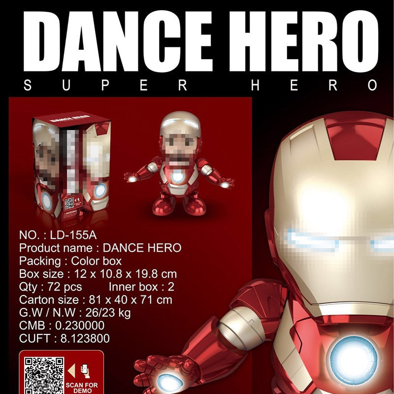 iron man dancing light robot