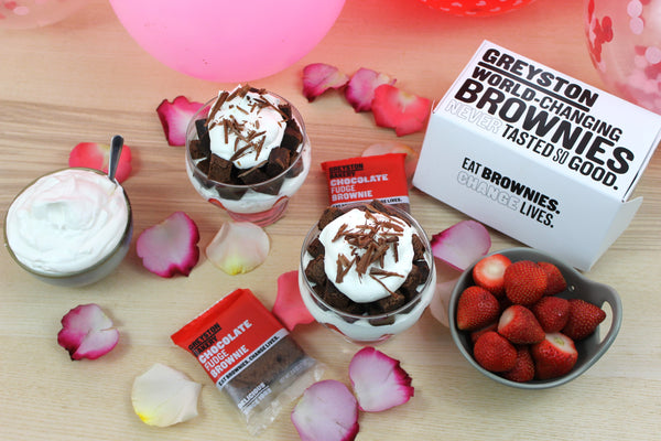 brownie parfait cups with greyston bakery brownies