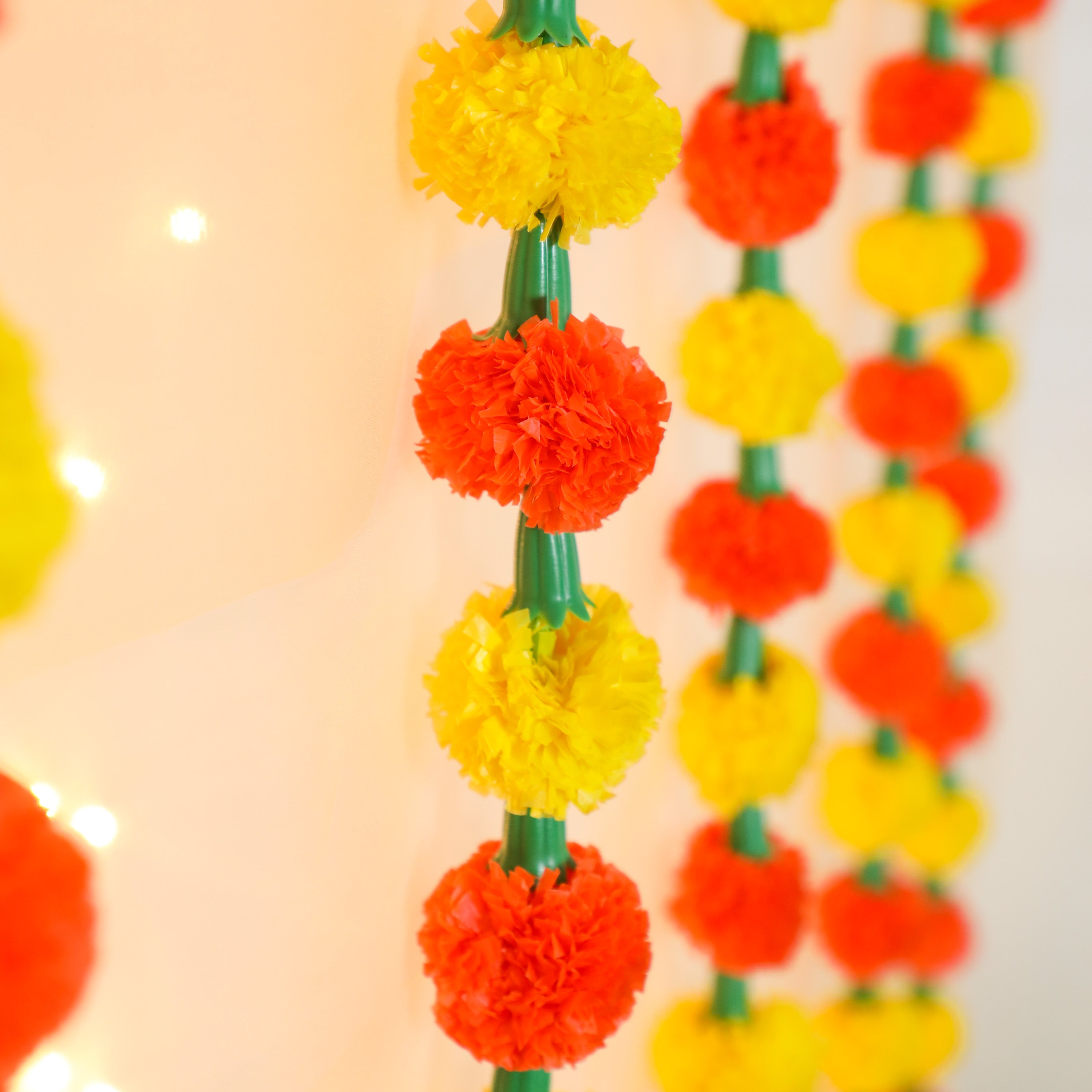 Indian Decorative Pompom Garlands with Bells from Desifavors