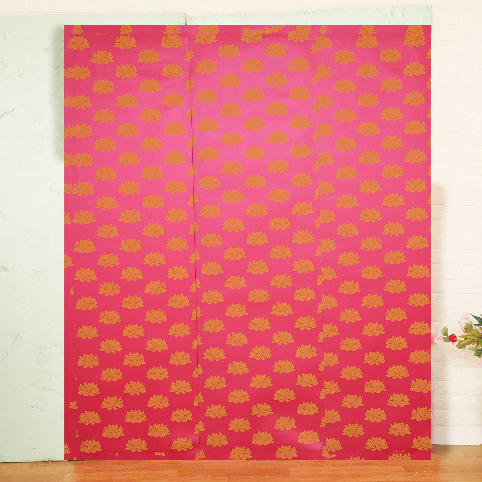 Paper Backdrop Sheet for Pooja Decoration | Gold Lotus Backdrop Sheets –  Desi Favors