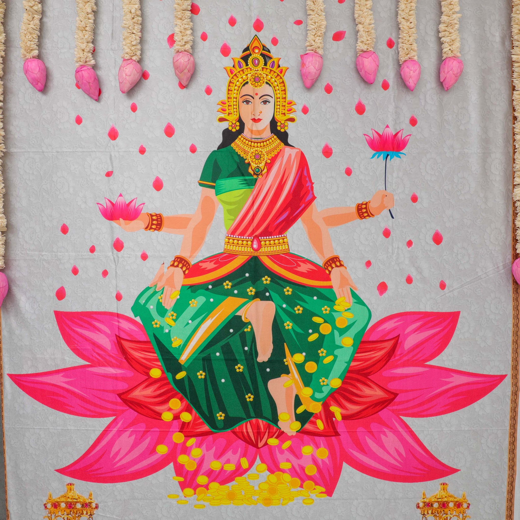 Buy DesiFavors Varamahalakshmi Velvet Cloth for Pooja Decoration – Desi  Favors