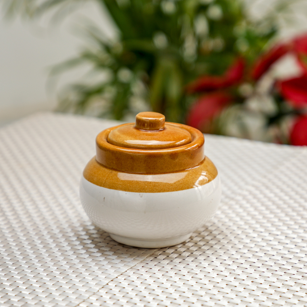 Ceramic Storage Jar with Lid- Proudly Made in India from Desifavors