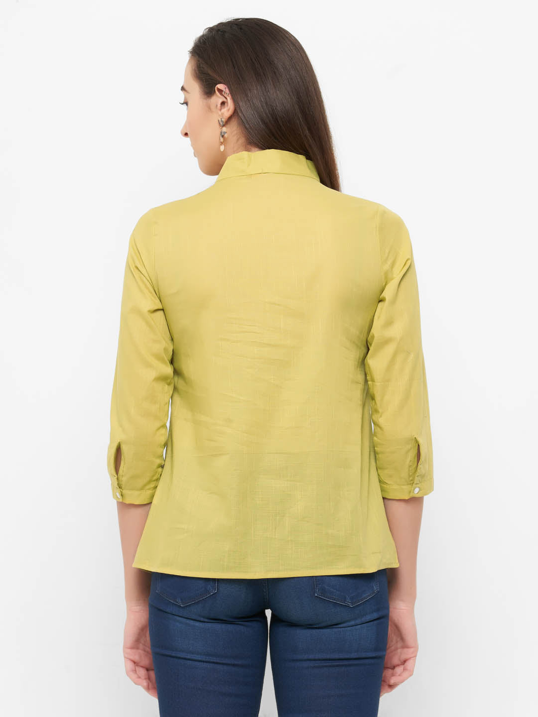 Yellow Tie Up Neck Top - 109F.com