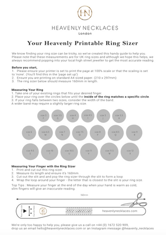 Printable Ring Sizer, Ring Size Finder