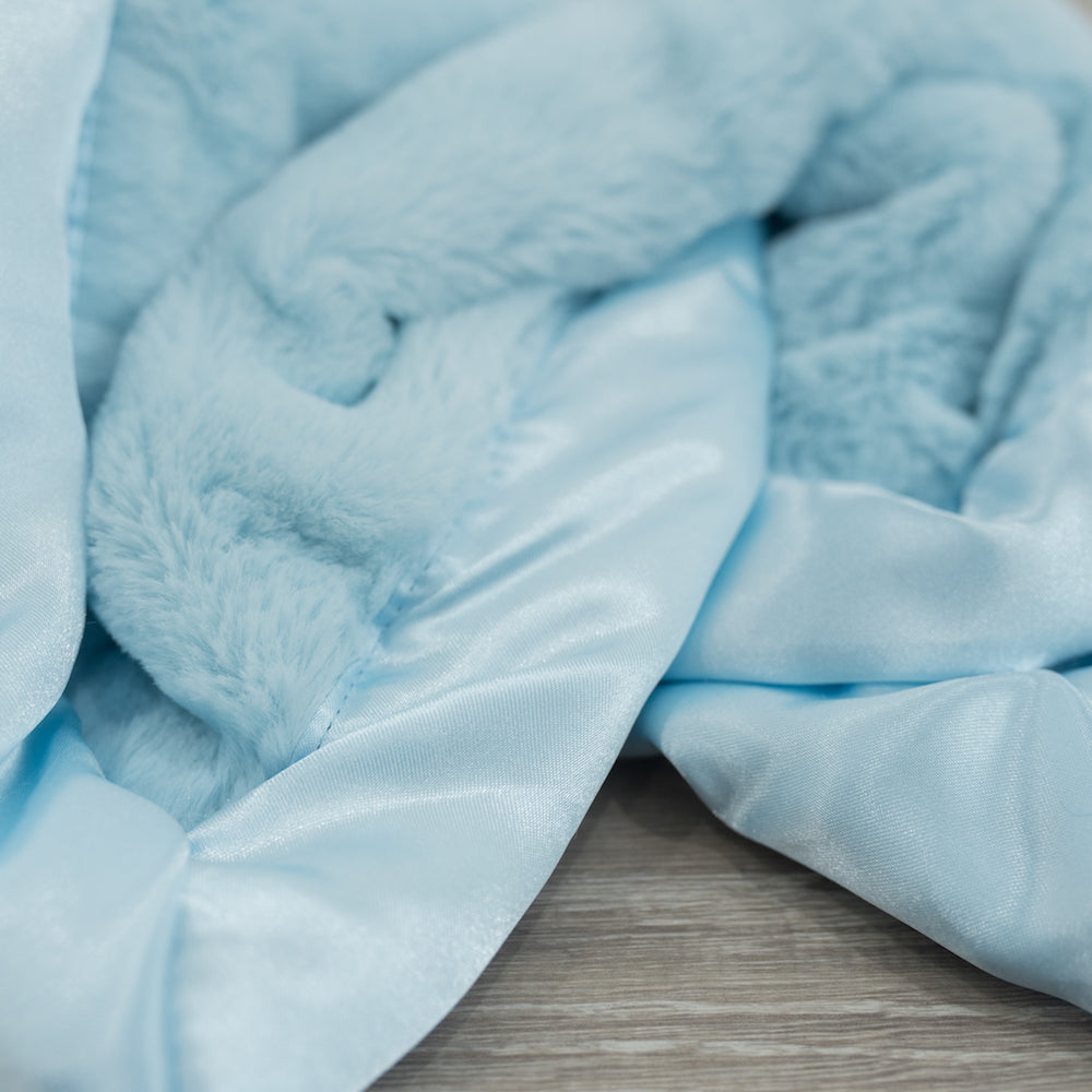 light blue baby blanket
