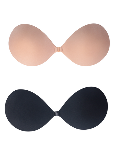 Love Knot Love Knot [2 Packs] Nu Bra Super Extra Push Up Nubra Seamless  Invisible Reusable Adhesive Stick on Wedding Strapless Bra Tube Bra in  Beige and Black 2024