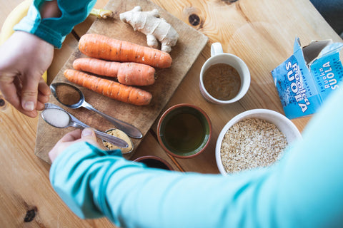 Making of Ginger-carrot-flapjack