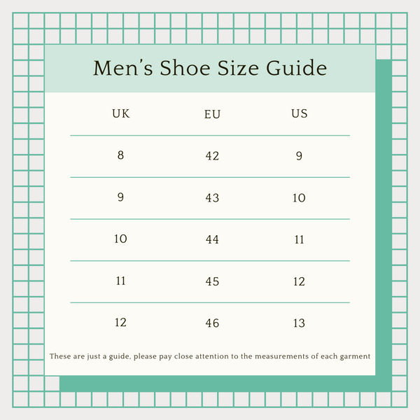 Men's Size Charts – Honeykins Vintage