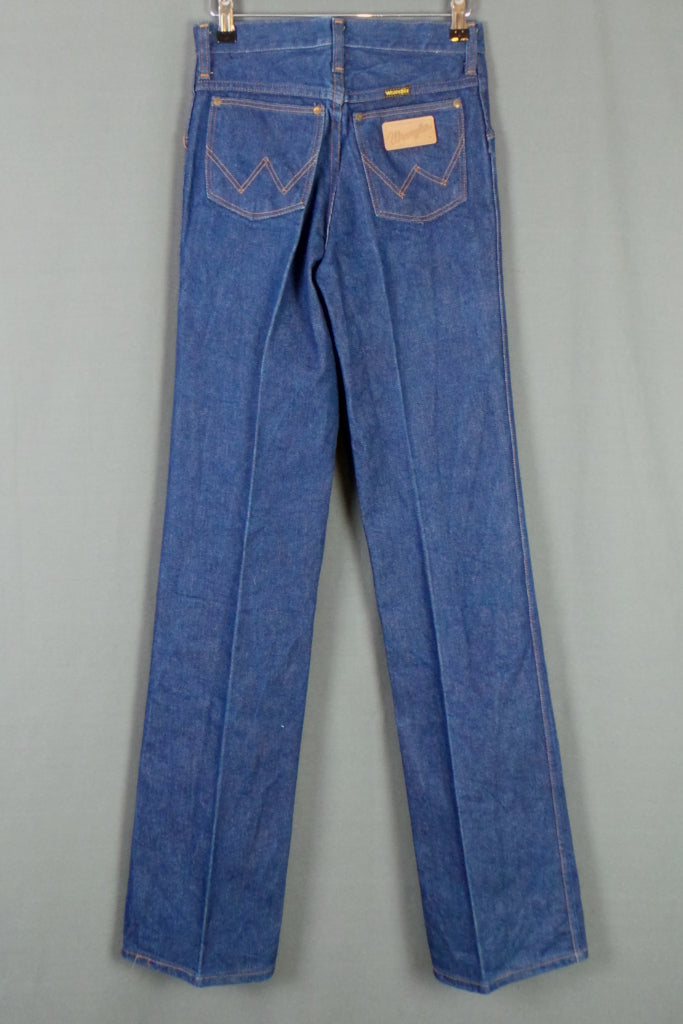 1960s Wrangler Blue Bell Deadstock Mid Wash Front Crease Denim Flares, –  Honeykins Vintage