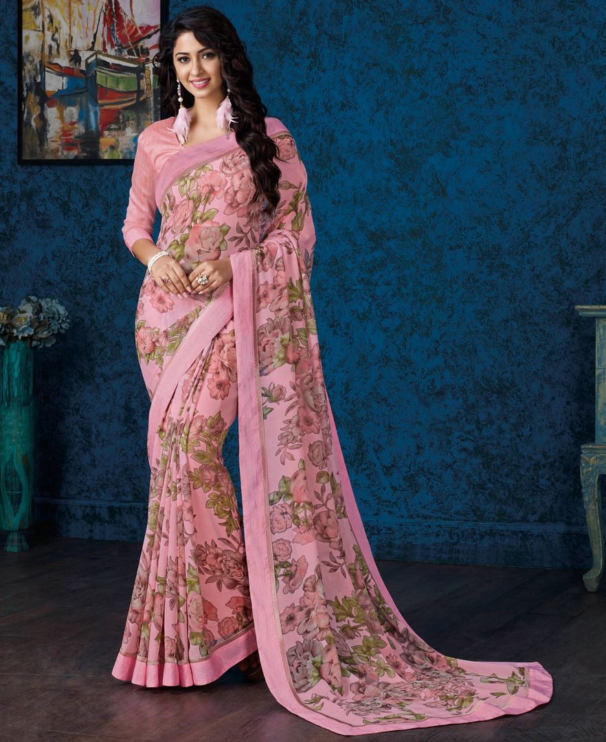 Pink Colour Sarees | YellowFashion.in