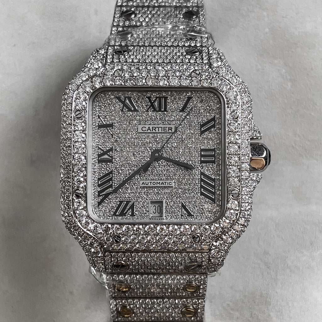 cartier full diamond watch