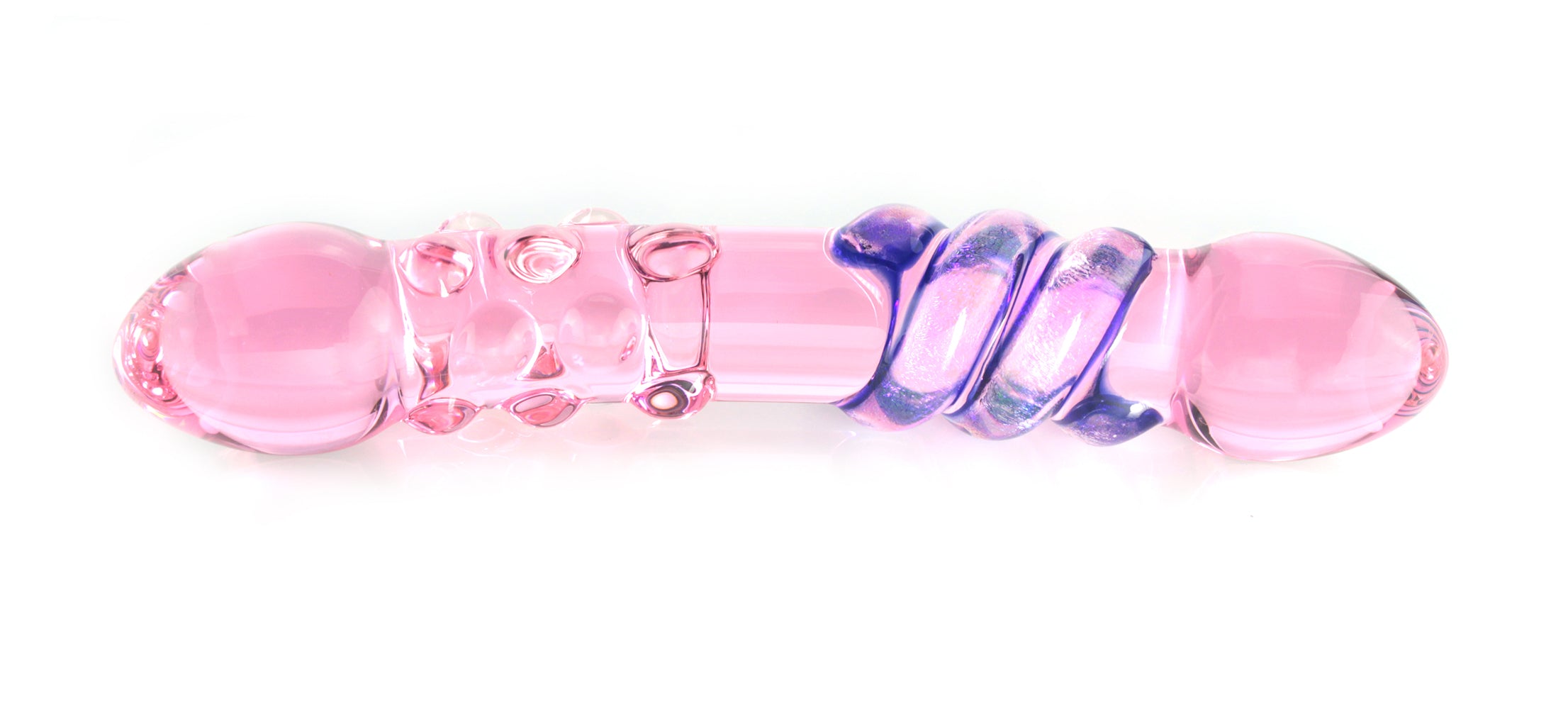 Glass Dildo Double Ended With Dots And A Dicroic Spiral Ohtopia