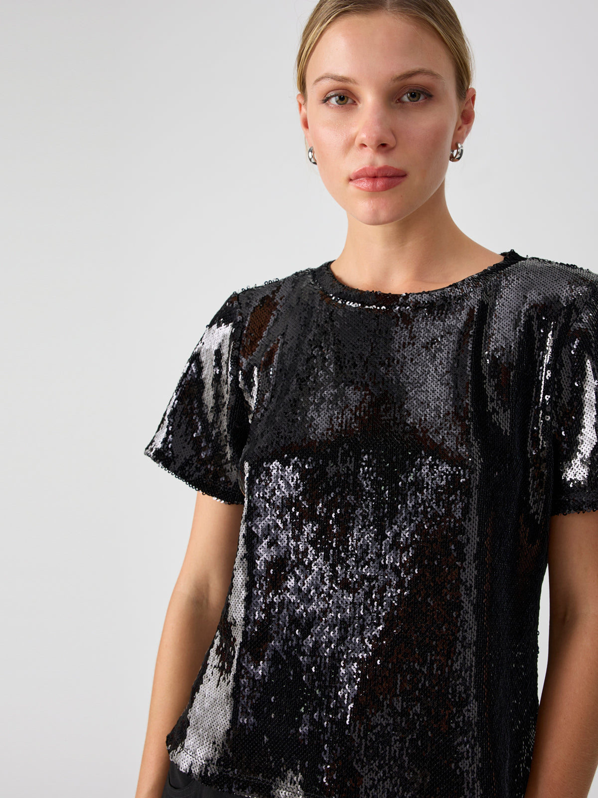 Image of The Perfect Sequin Tee Black