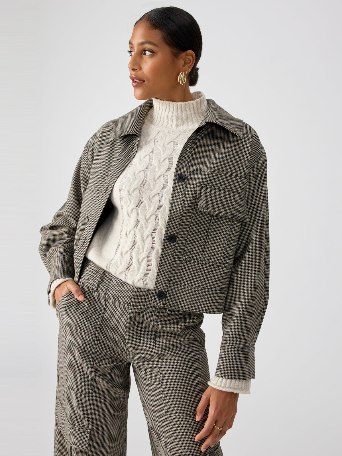 Image of Jacket Compact Houndstooth
