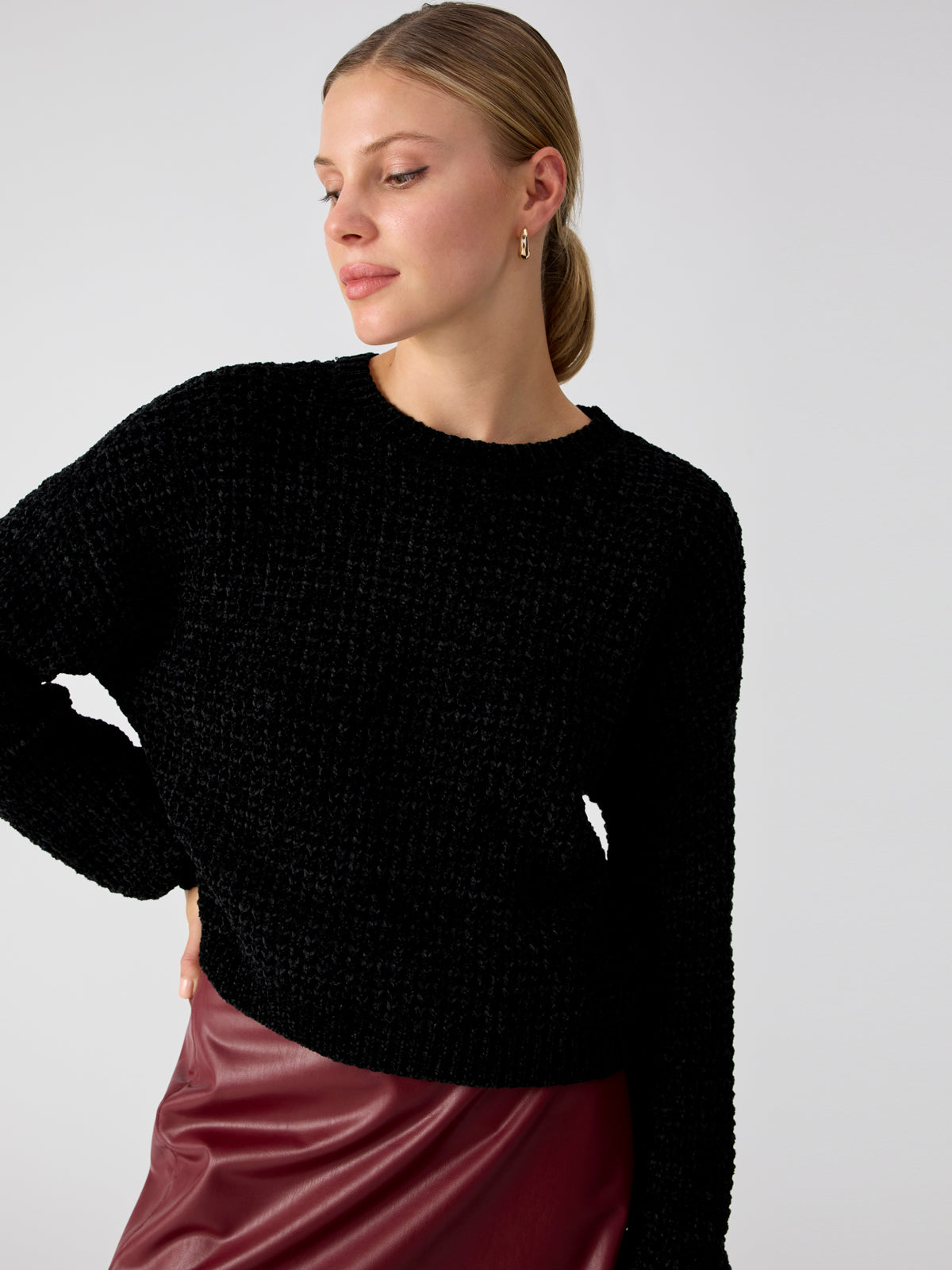 Image of Under The Stars Chenille Sweater Black