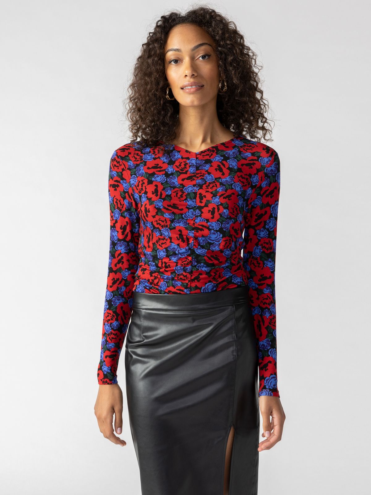 Image of Long Sleeve Ruched Top