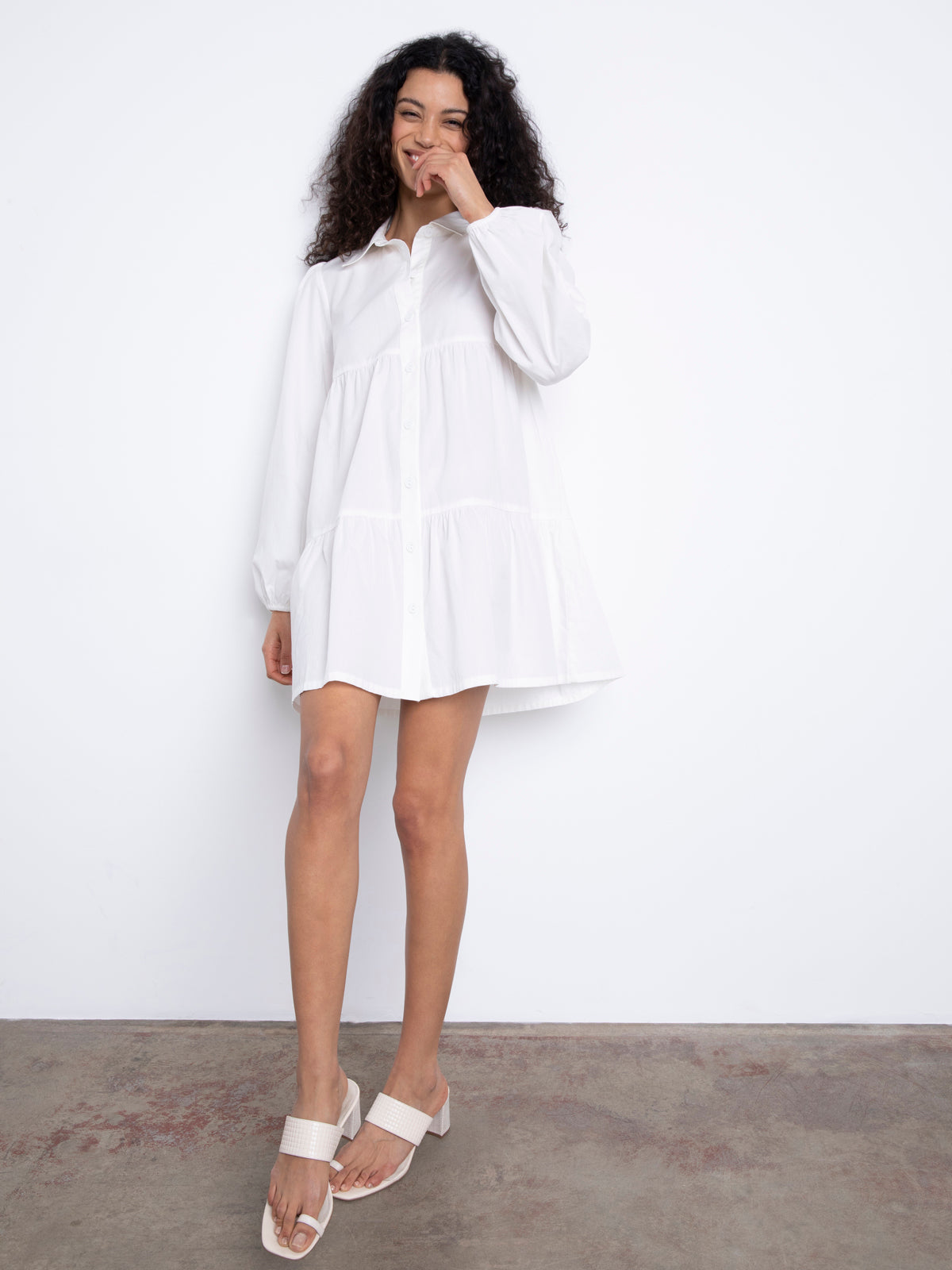 Image of Picnic Shirt Dress White
