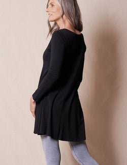 Bamboo/Organic Cotton Tunic Dress - Black