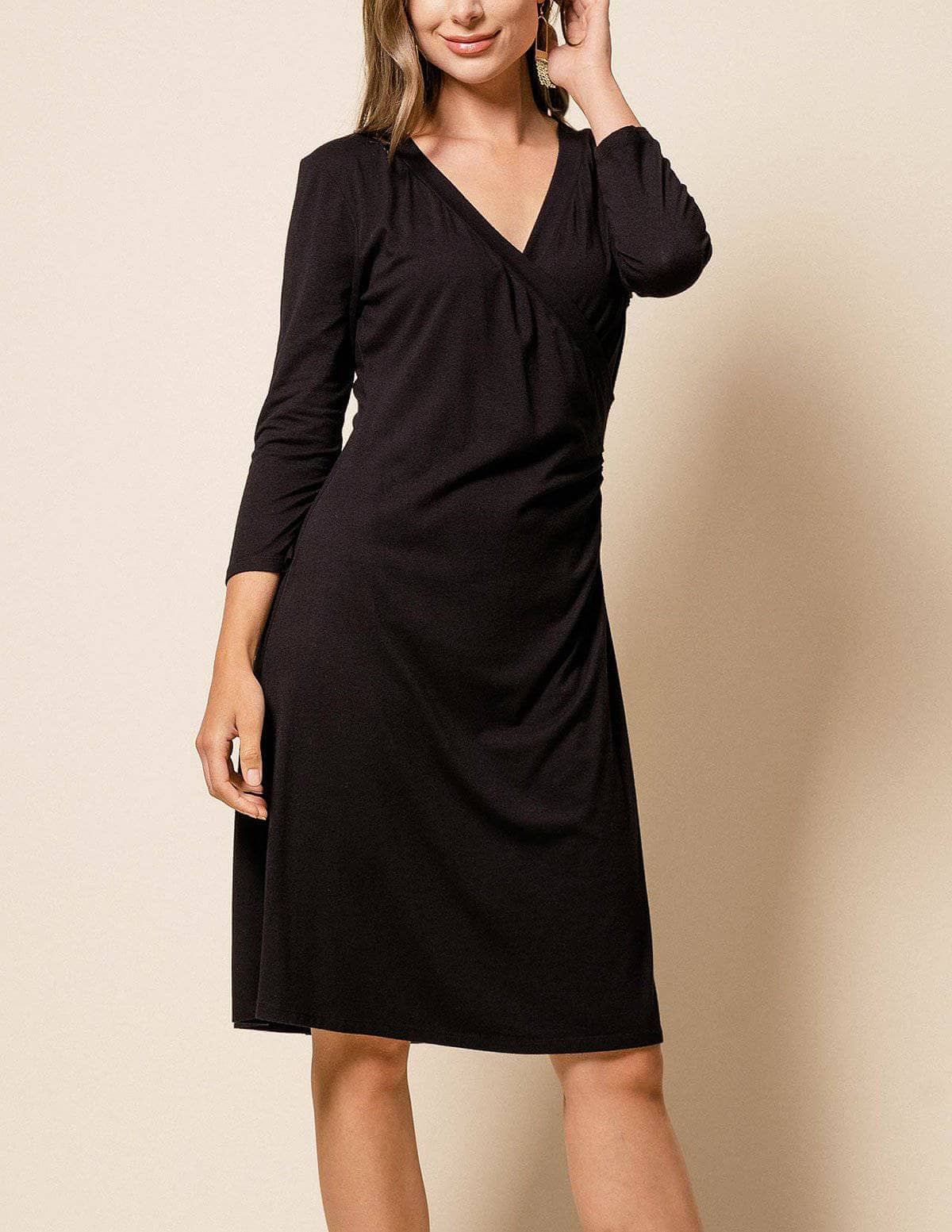 Bamboo Wrap Dress - Black- Small Only — Sivana