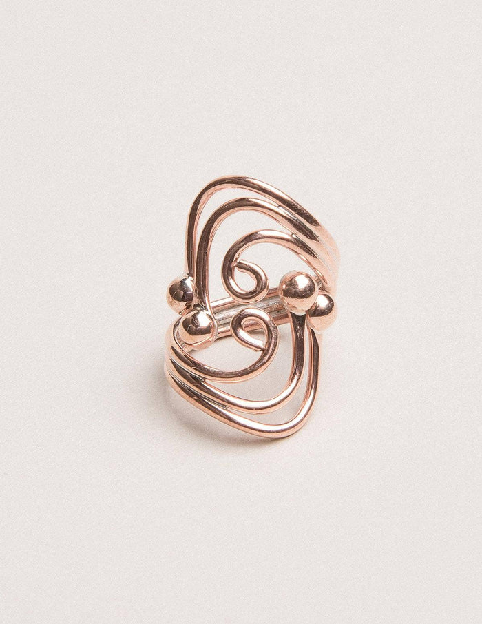Copper Cuff Ring, Nature Impression Ring — Tigerlillyshop Jewelry
