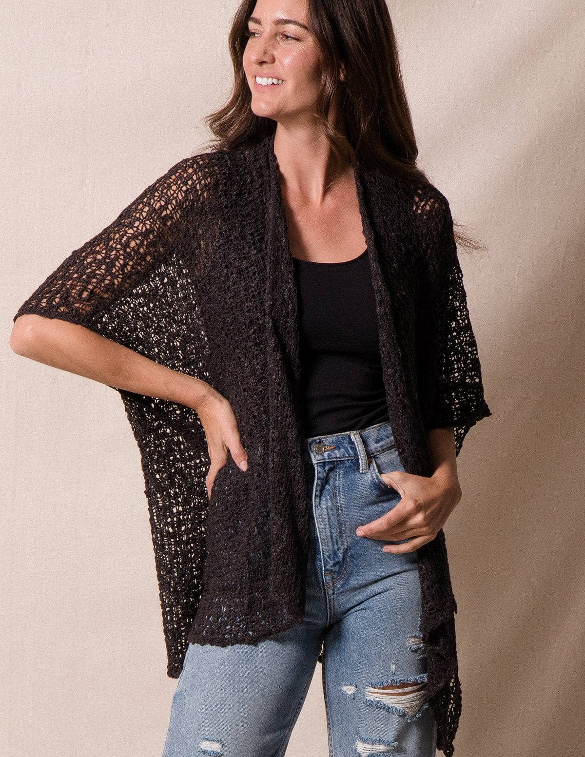 Handwoven Riva Knit Kimono — Sivana