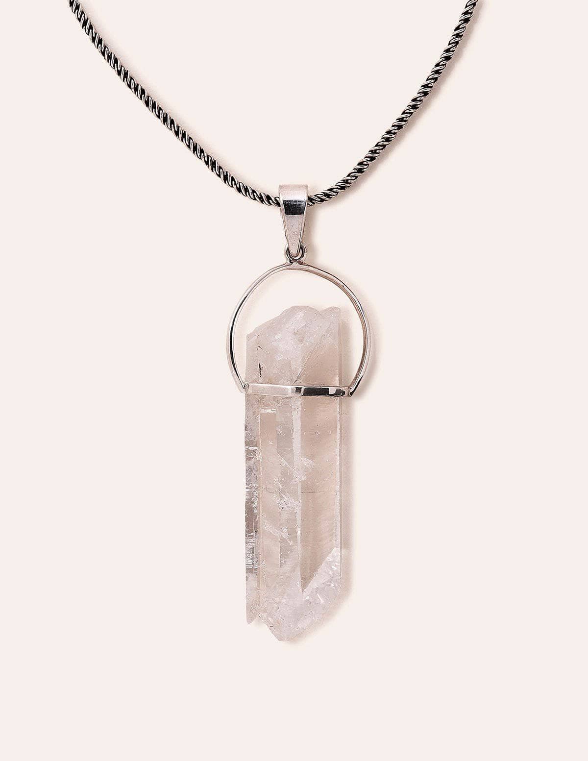 Large Quartz Crystal Pendant Necklace - One of a Kind