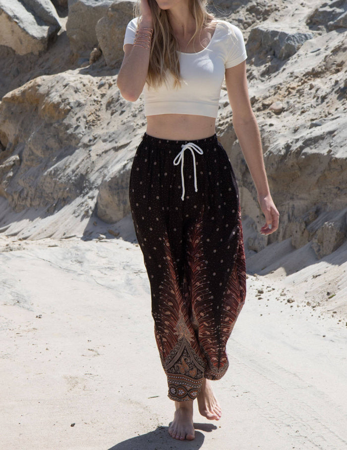 Boho Style Flowy Summer Harem Pants