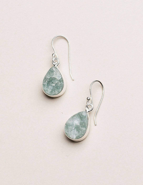 Natural Aquamarine Teardrop Earrings