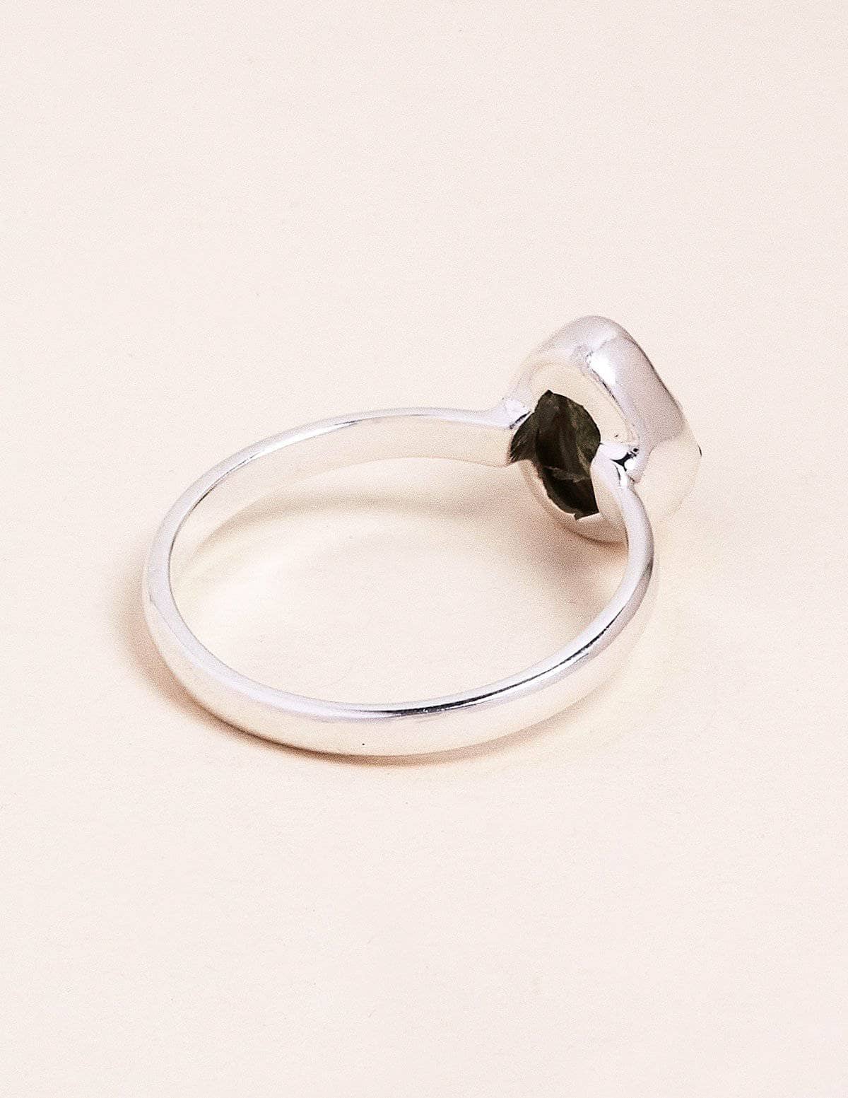 Natural Moldavite Gemstone Ring
