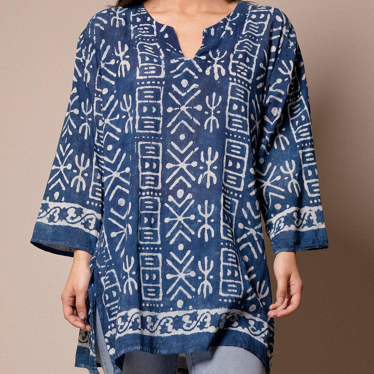 Rishika Indian Tunic - Indigo — Sivana