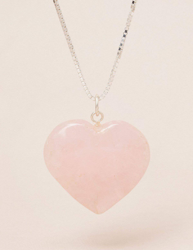 heart shaped rose quartz pendant