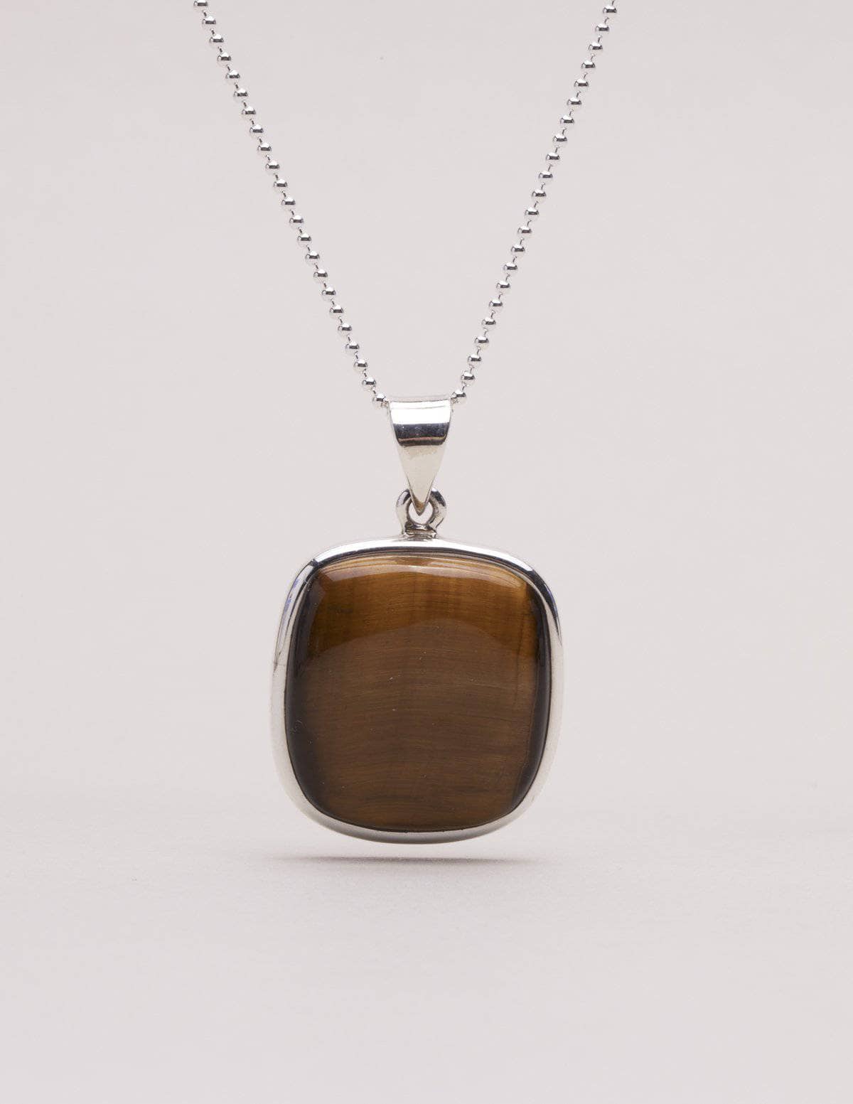 Tiger Eye Square Pendant Necklace