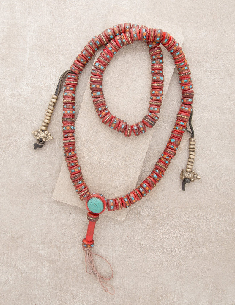 Traditional Red Tibetan Healing Mala - FREE SHIPPING