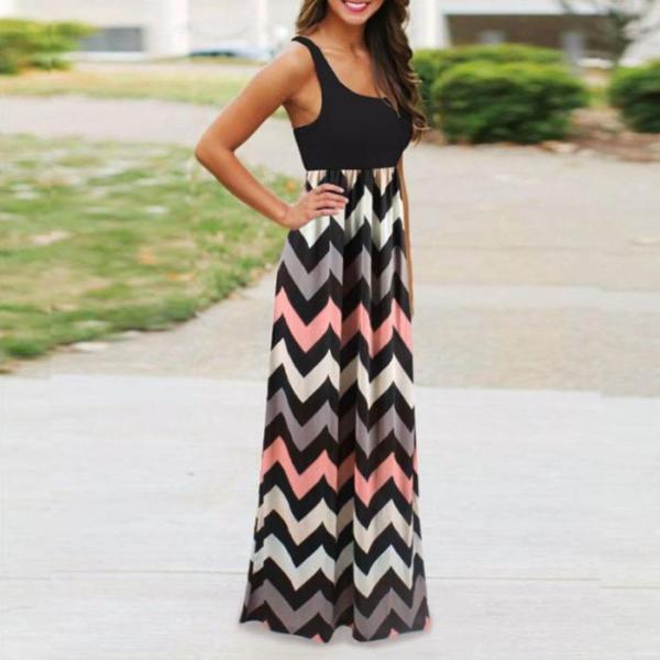 boho striped maxi dress