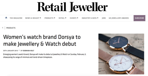 Dorsya press feature in the Retail Jeweller Magazine