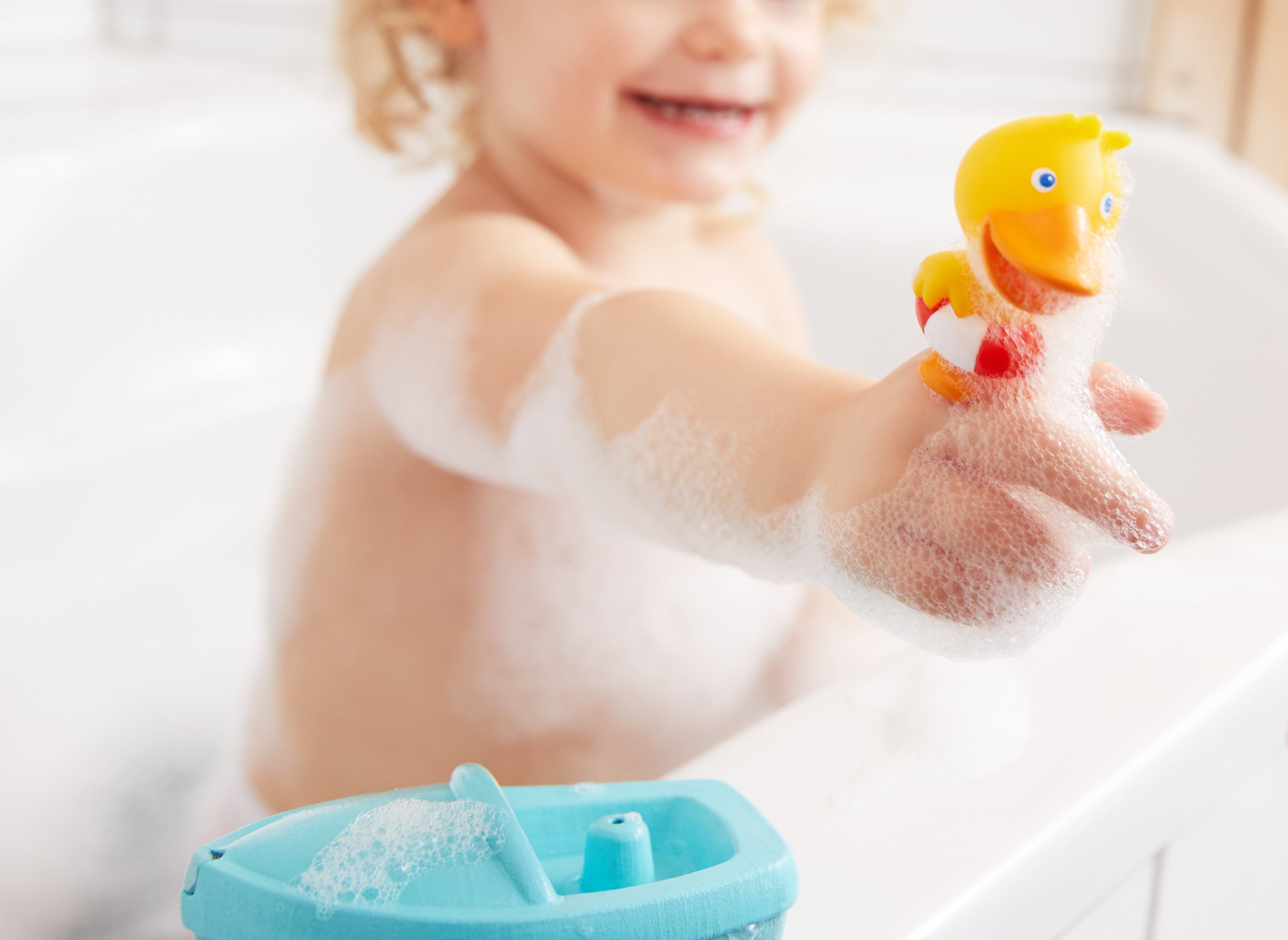 Bubbling over with fun - HABA's Bubble Bath Whisk!  If your kids have ever  asked to take a kitchen utensil into the bath with them, you may find our  bubble bath