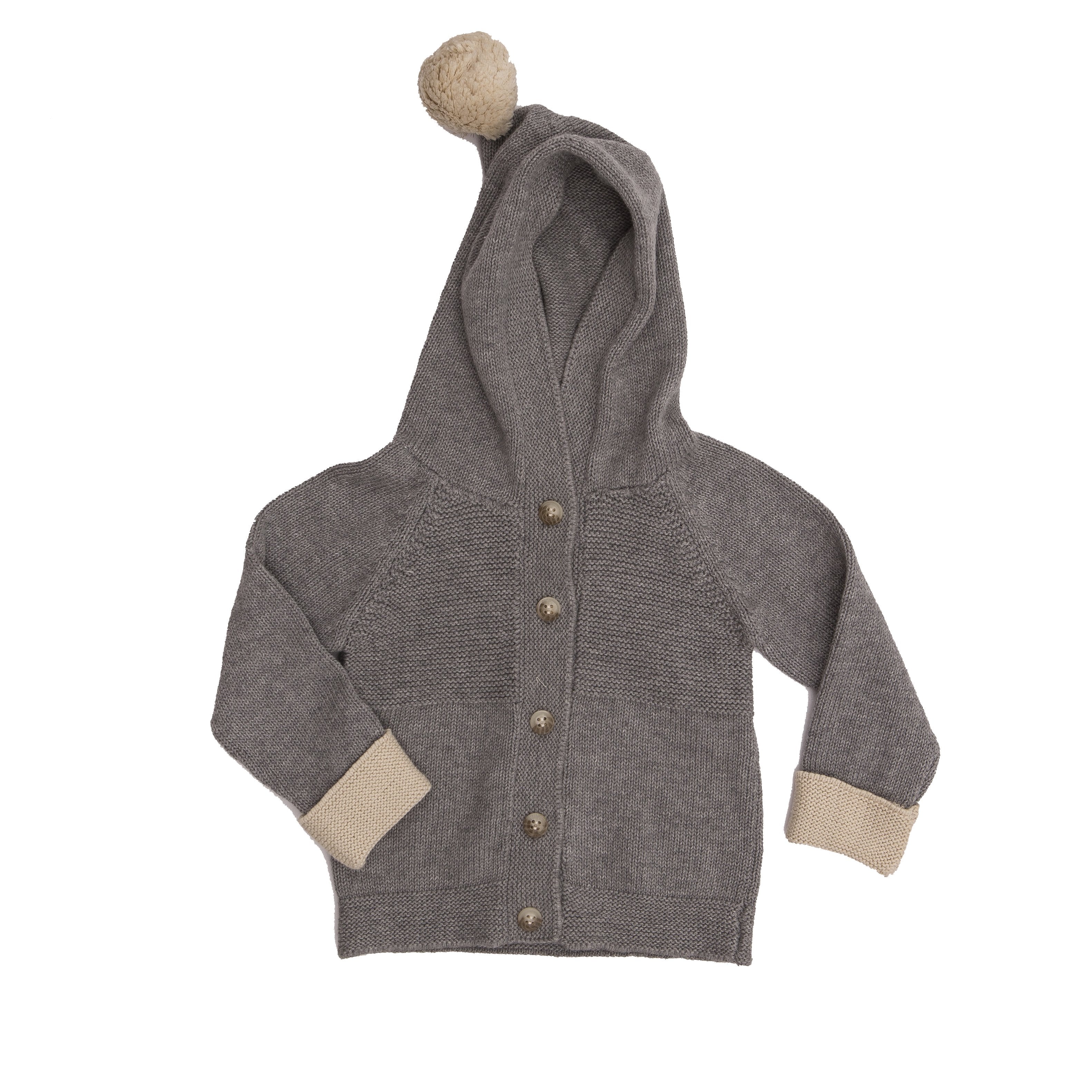 grey hooded cardigan