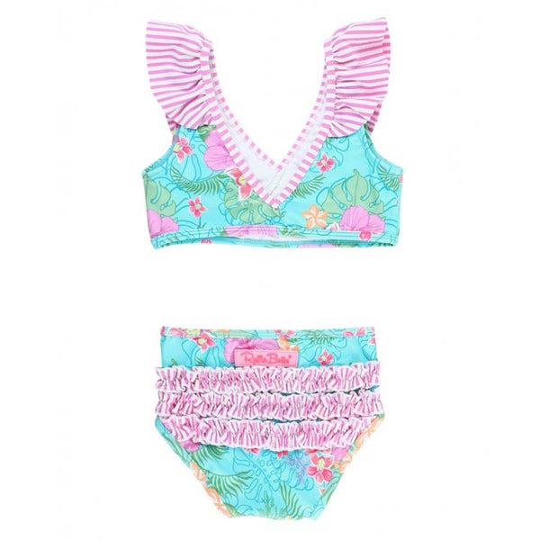 Orchid Oasis Seersucker Ruffle Bikini