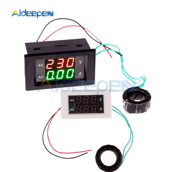 LED Digital Voltmeter Ammeter AC 220V 200A Green Dual LED – Aideepen