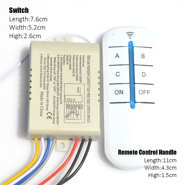 Remote Control Switch Remote Lamp Control On/off 3 Way Wireless Remote  Control Switch Led Light Lamp 180-240V 3 Way ON/OFF Digital RF Remote  Control Switch Wireless 